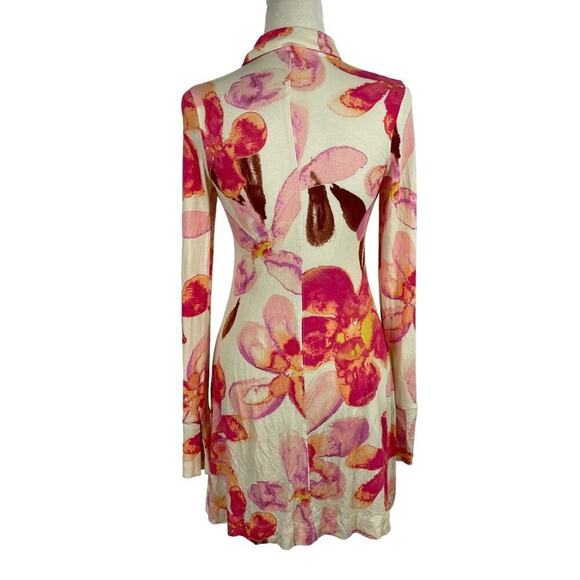 Free People Shayla Cream Floral Print Button Front Mini Dress Size Medium - Picture 11 of 15